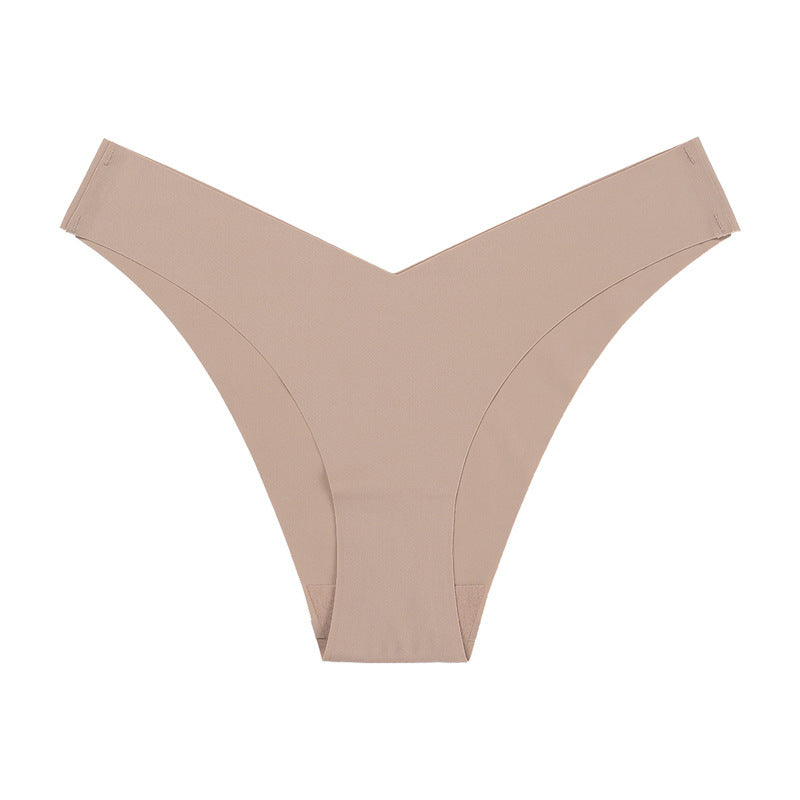 V-Shaped Low-Waist Seamless Ice Silk Briefs – Smooth & Comfortable