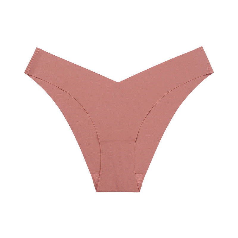 V-Shaped Low-Waist Seamless Ice Silk Briefs – Smooth & Comfortable