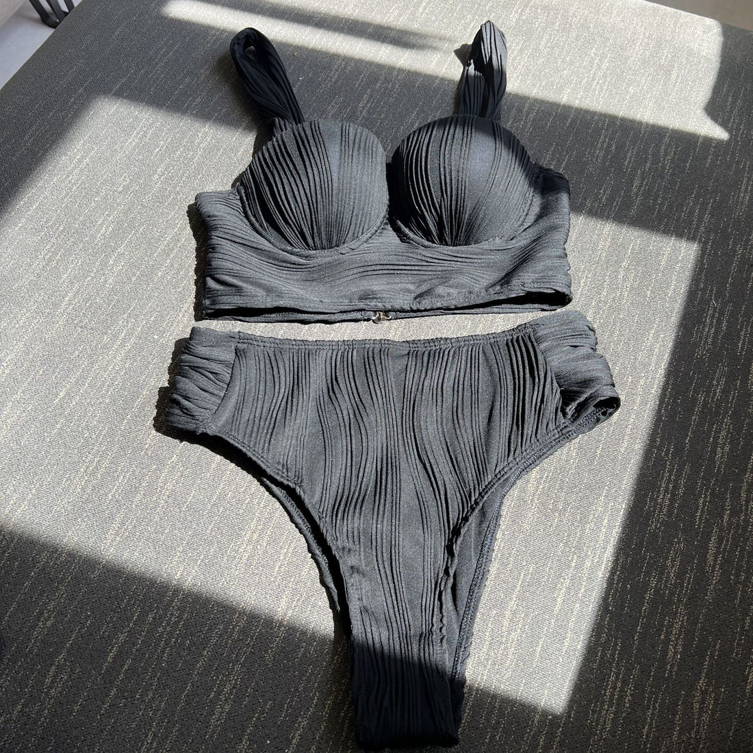 High-Waist Split Swimsuit – Chic & Flattering