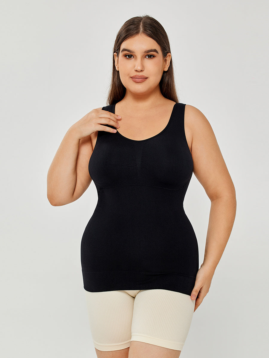 Stretch Cotton Cami with Integrated Shelf Bra – Flattering & Comfortable