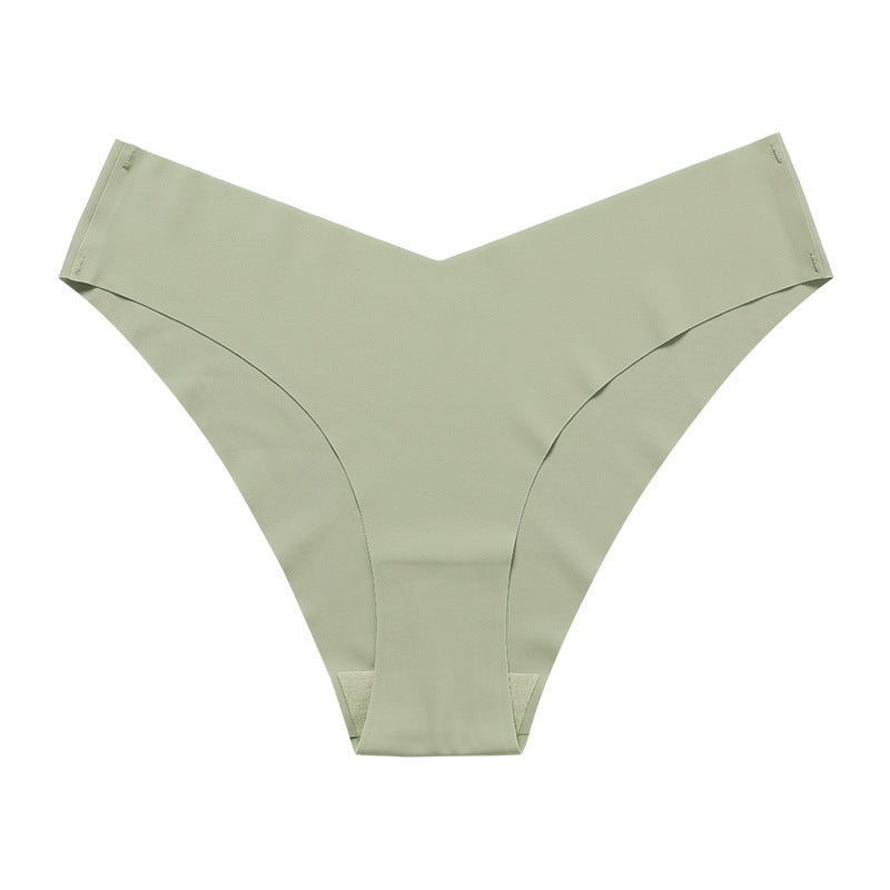 V-Shaped Low-Waist Seamless Ice Silk Briefs – Smooth & Comfortable