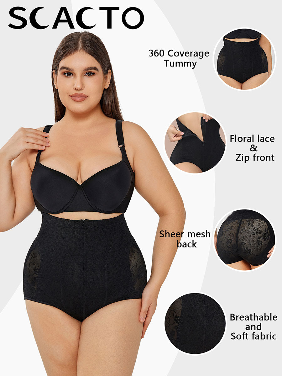 Lace High-Waist Tummy Control Underwear – Body Shaper