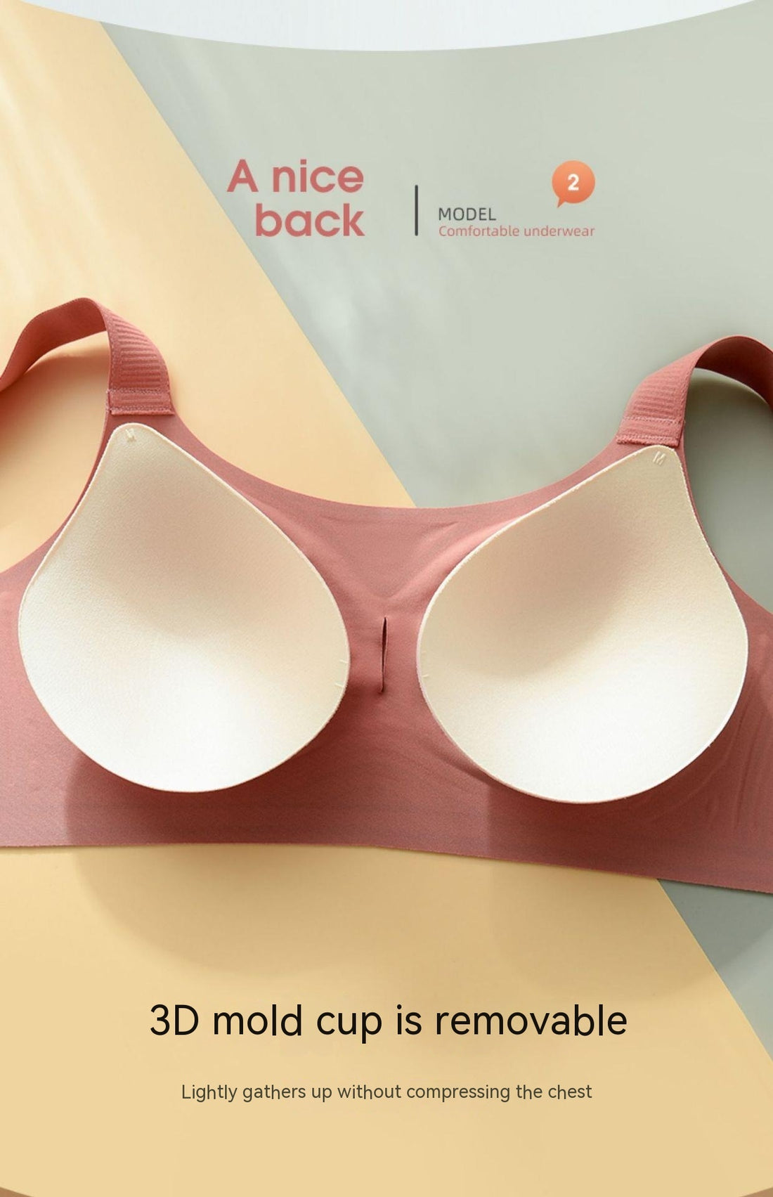 Large Shoulder Strap Seamless Wireless Bra – Comfortable & Supportive