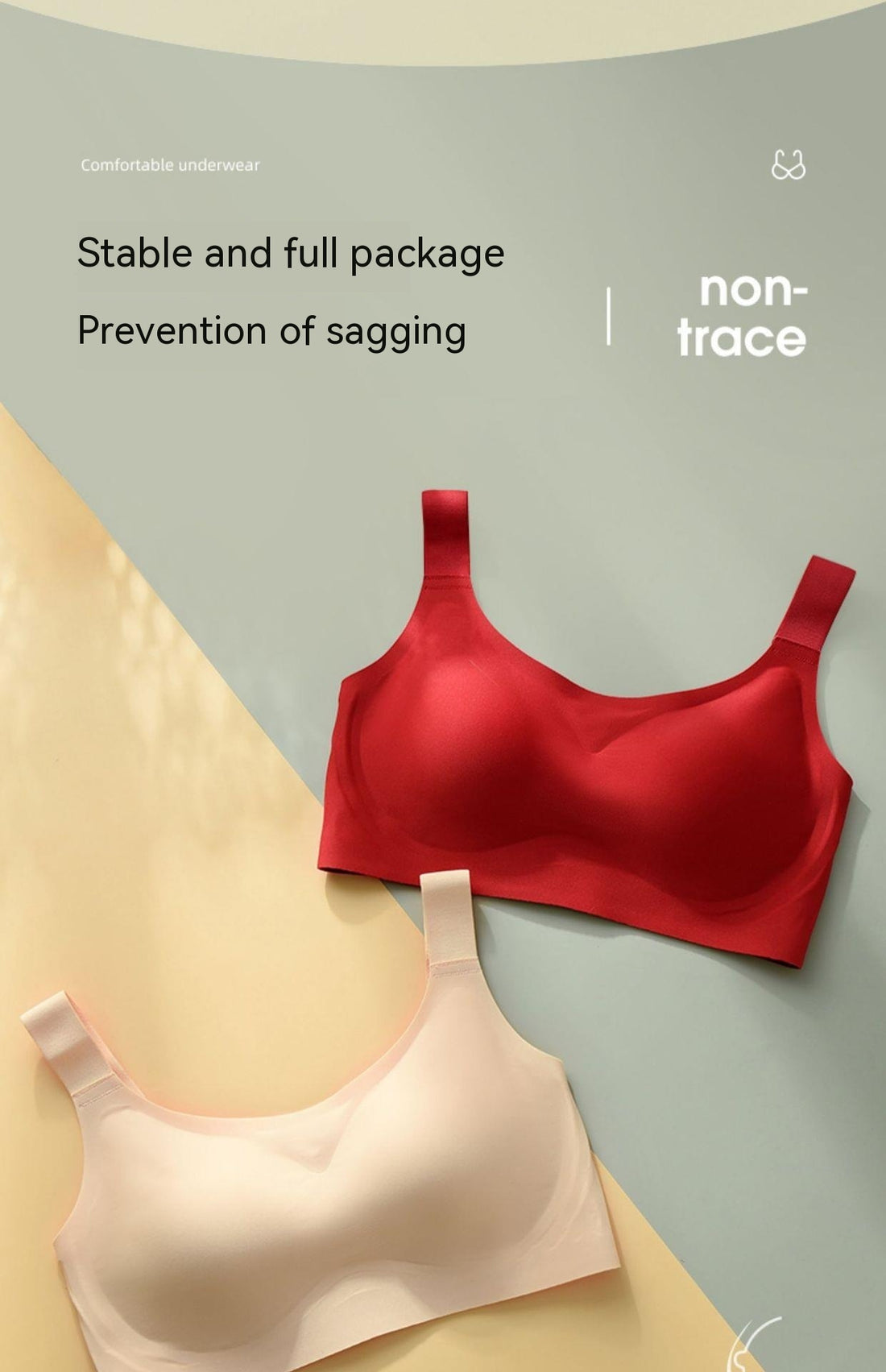 Large Shoulder Strap Seamless Wireless Bra – Comfortable & Supportive