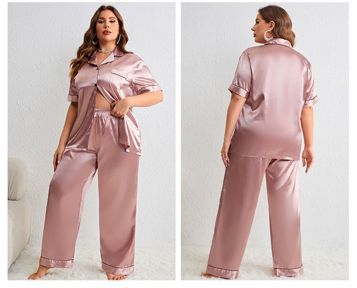 Casual Silk Plus Size Set