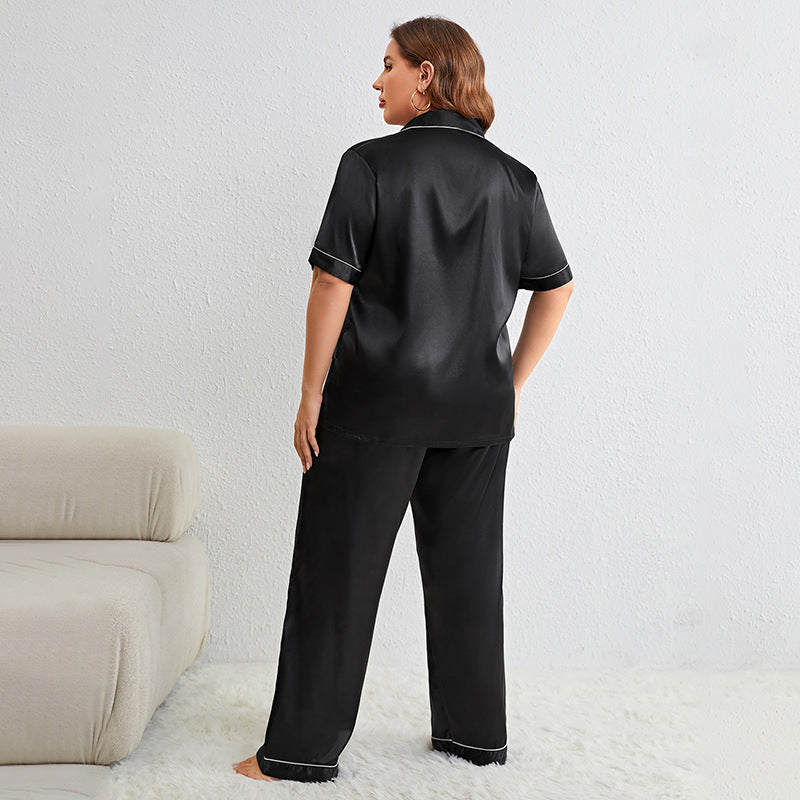 Casual Silk Plus Size Set