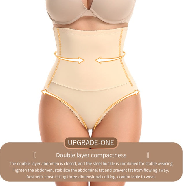Plastic Bones Lace Women's High-waisted Panties Belly Shaping Plus Size Hip Body-hugging Pants