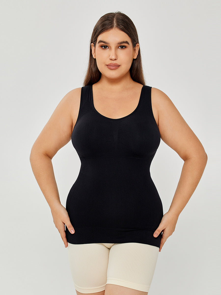 Stretch Cotton Cami with Integrated Shelf Bra – Flattering & Comfortable