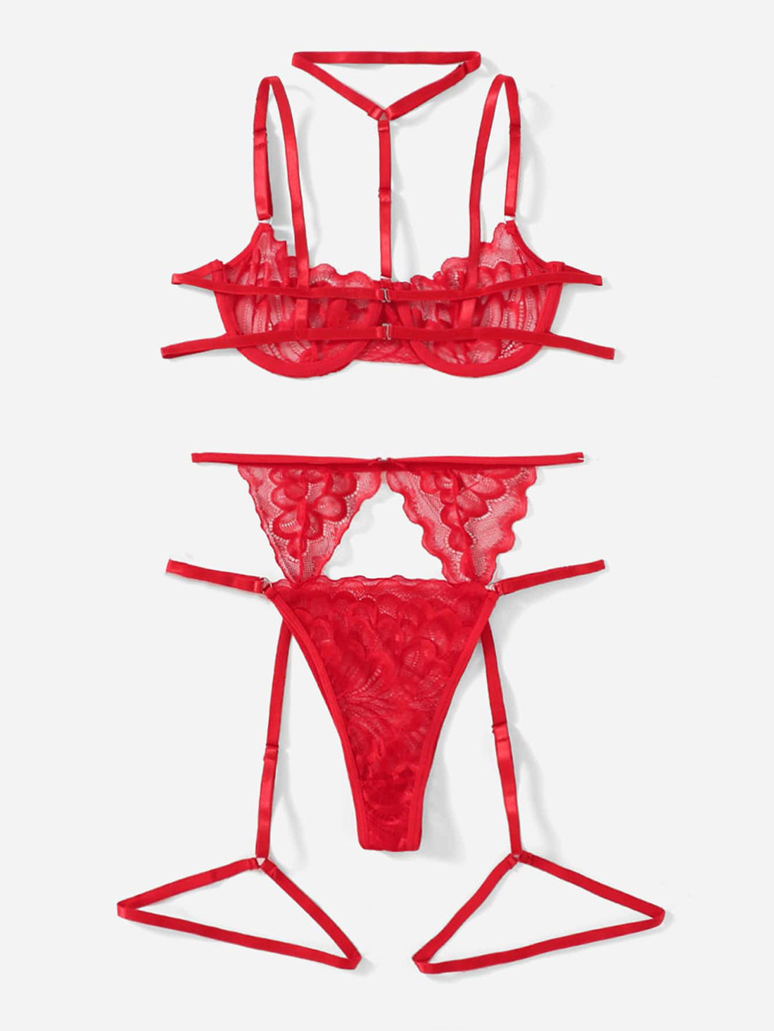 Floral Lace Underwear Garter Lingerie