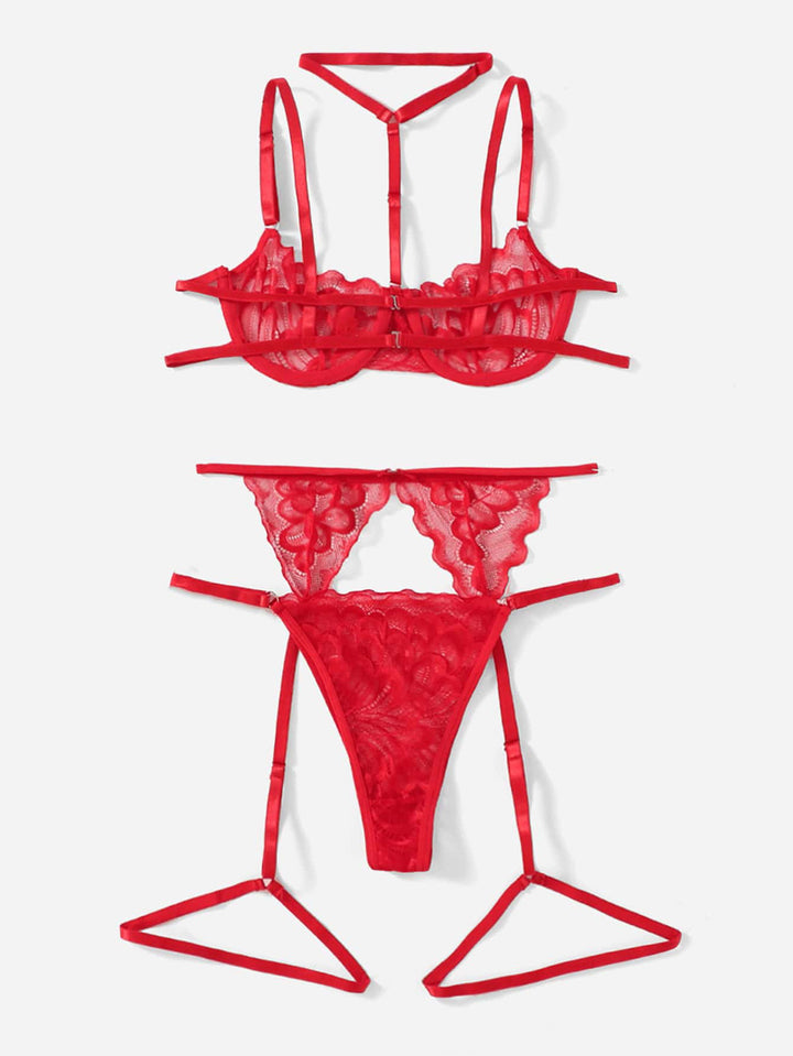 Floral Lace Underwear Garter Lingerie