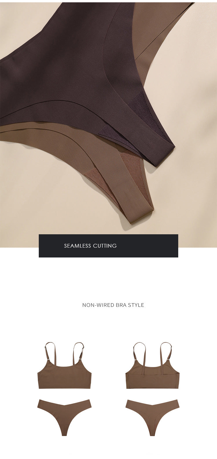 Seamless Bra Set Sexy Thong Low Waist Panties
