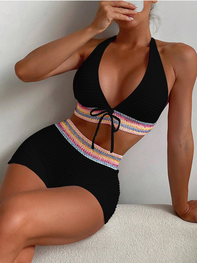High-Waist Split Bikini – Stylish & Flattering