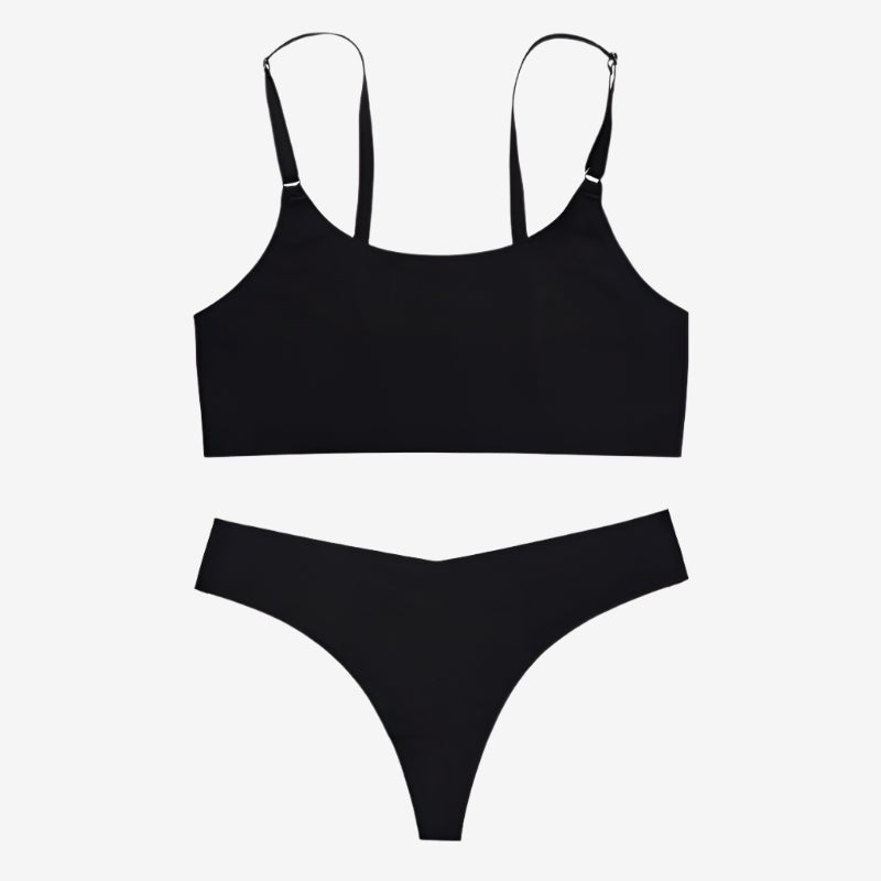 Seamless Bra Set Sexy Thong Low Waist Panties