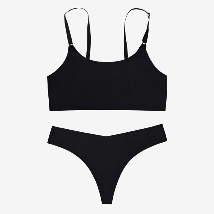 Seamless Bra Set Sexy Thong Low Waist Panties