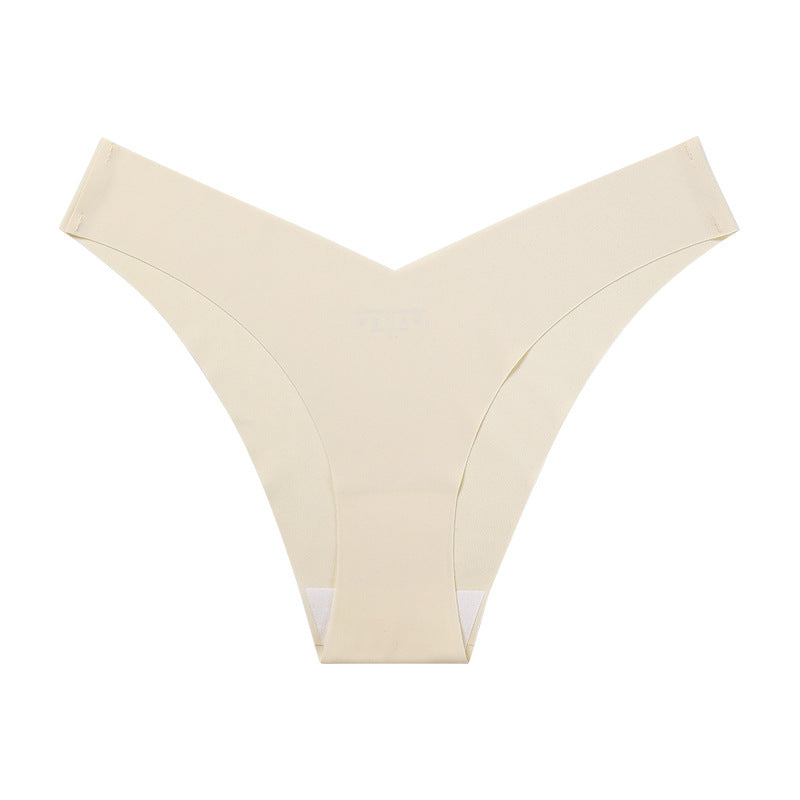 V-Shaped Low-Waist Seamless Ice Silk Briefs – Smooth & Comfortable