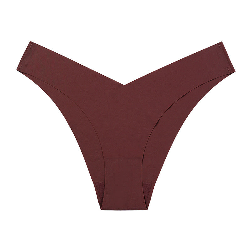V-Shaped Low-Waist Seamless Ice Silk Briefs – Smooth & Comfortable