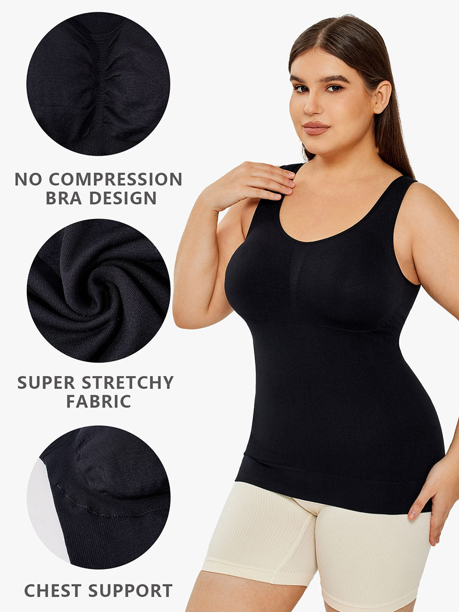 Stretch Cotton Cami with Integrated Shelf Bra – Flattering & Comfortable