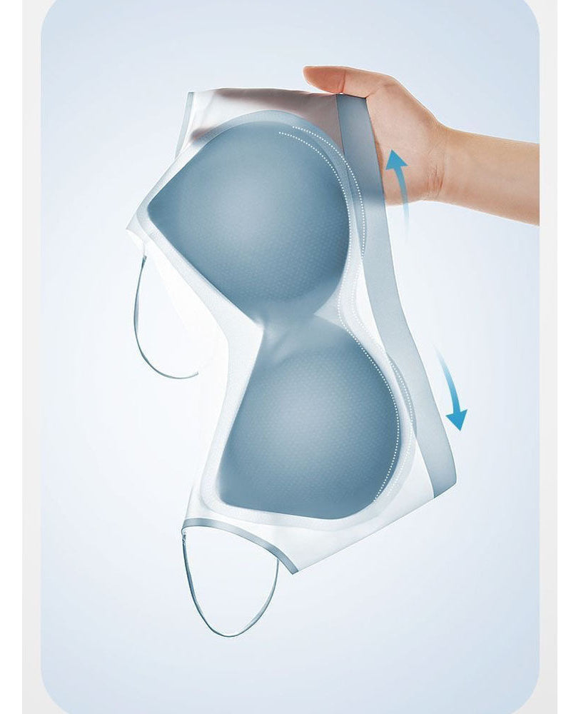 Summer Ultra Thin Ice Silk Seamless Underwear Women's Thin Shoulder Strap Strap Underwear Thin Breathable Ice Silk Beauty Back Sleep Bra