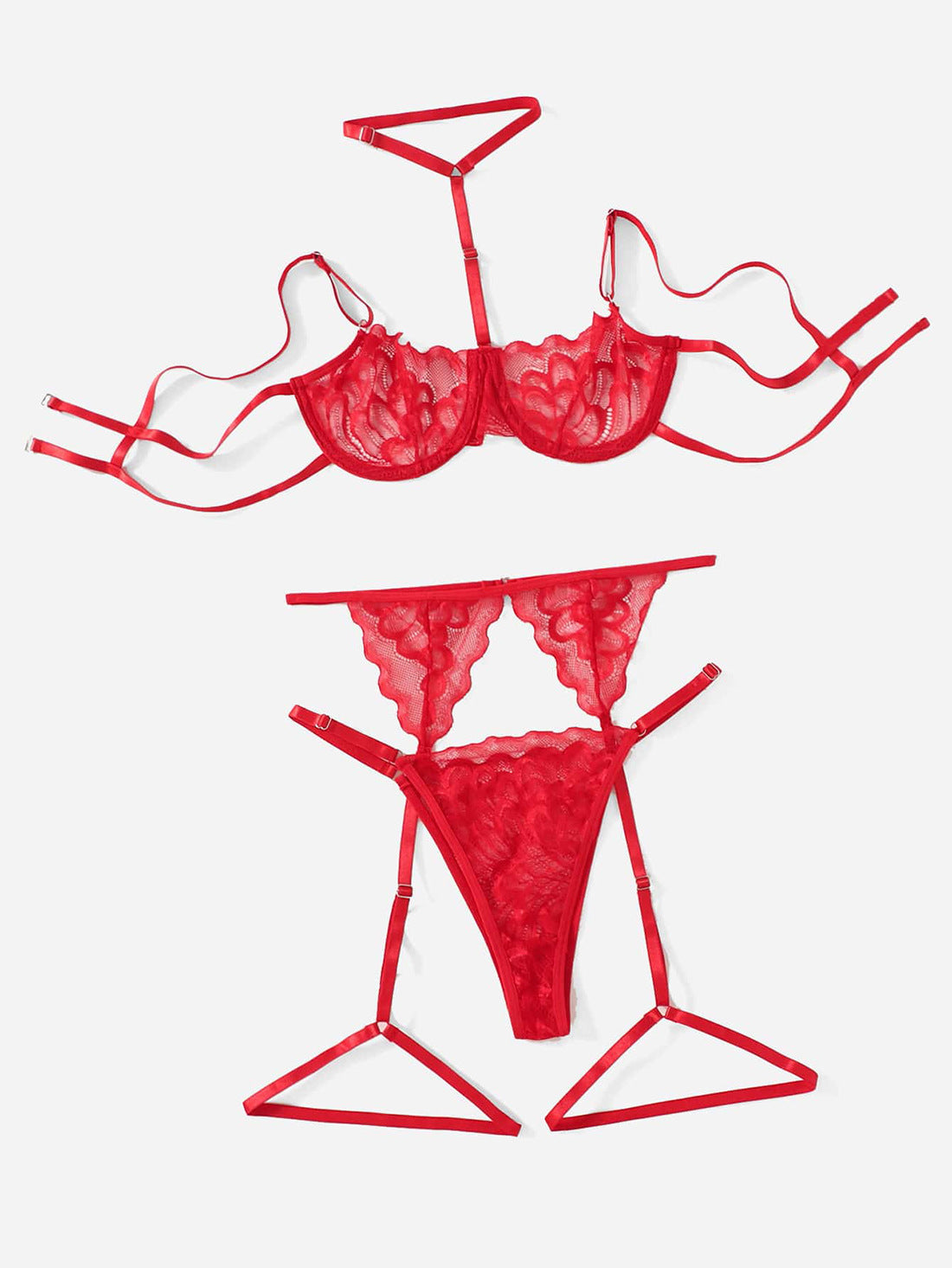 Floral Lace Underwear Garter Lingerie