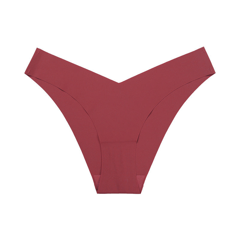 V-Shaped Low-Waist Seamless Ice Silk Briefs – Smooth & Comfortable