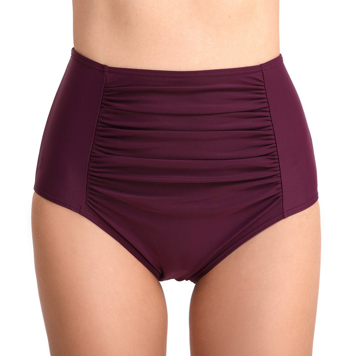 Amazon Beach Pants Women's Pleated Skinny Fashion Swimming Trunks Sheath Belly Contracting High Waist Swim Briefs Women