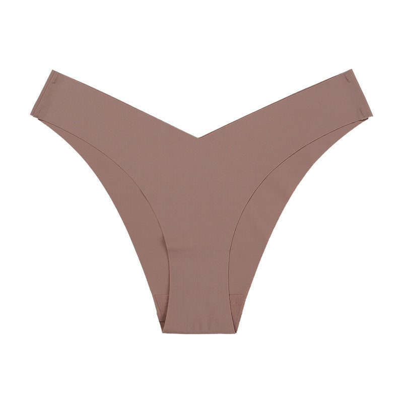 V-Shaped Low-Waist Seamless Ice Silk Briefs – Smooth & Comfortable
