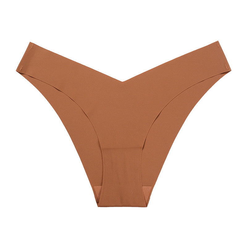 V-Shaped Low-Waist Seamless Ice Silk Briefs – Smooth & Comfortable