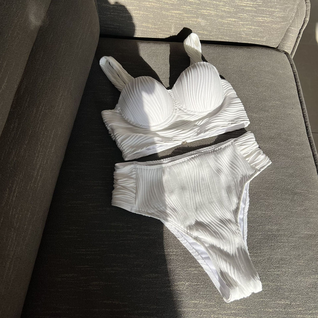 High-Waist Split Swimsuit – Chic & Flattering