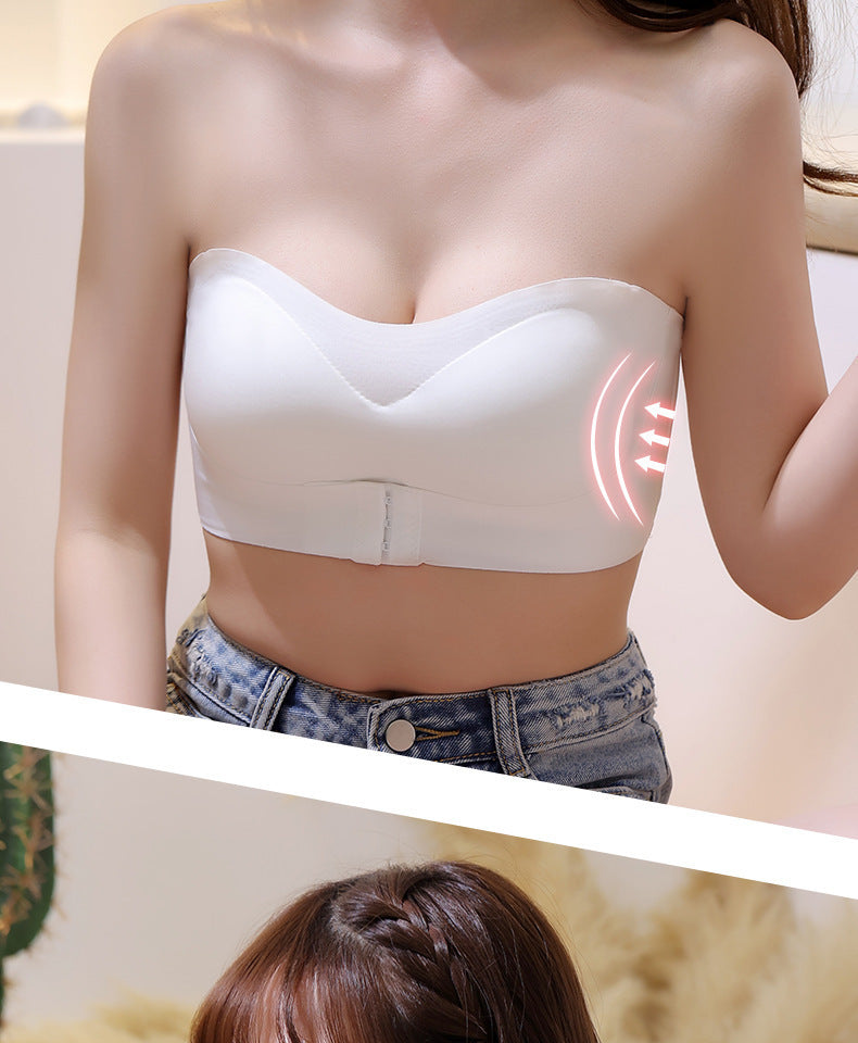 Strapless Underwear Women's Invisible Push Up Bras Non-slip Tube Top Seamless Girl Wireless Beautiful Back Wrapped Chest Thin