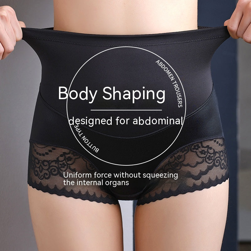 High Waist Belly Contracting Slimming Pants Women's Breathable Lace Butt-lift Underwear