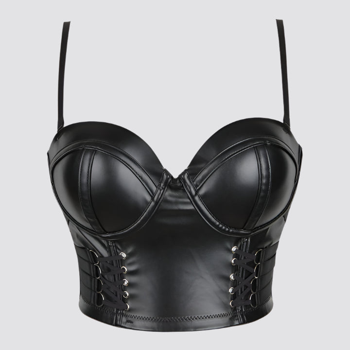 Women's Back Breasted PU Leather Sling Corset