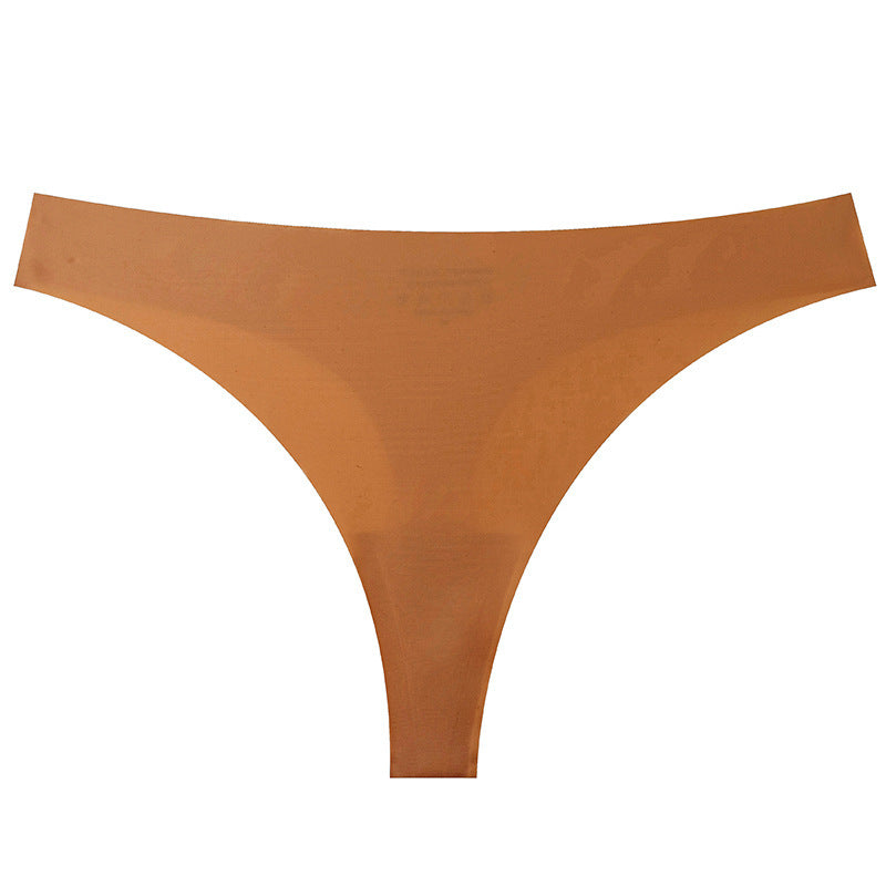 Seamless Ice Silk Sports Briefs – Low Waist, Thin Belt & Plus Size