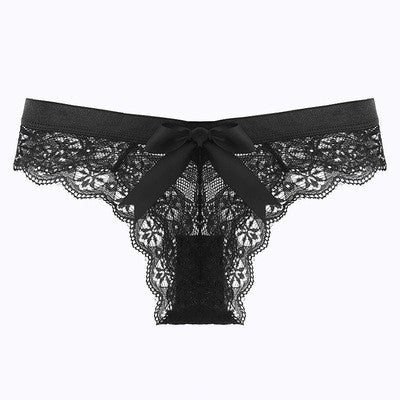 Lace T-back Women's Lace Bow Women's Briefs European And American Fashion Girl T-shaped Panties