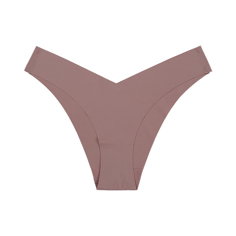 V-Shaped Low-Waist Seamless Ice Silk Briefs – Smooth & Comfortable