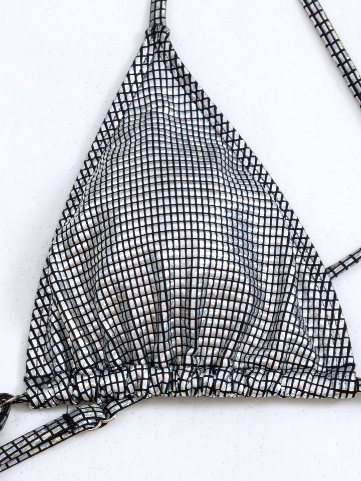 Back Hollow-out Shiny Bikini Swimsuit