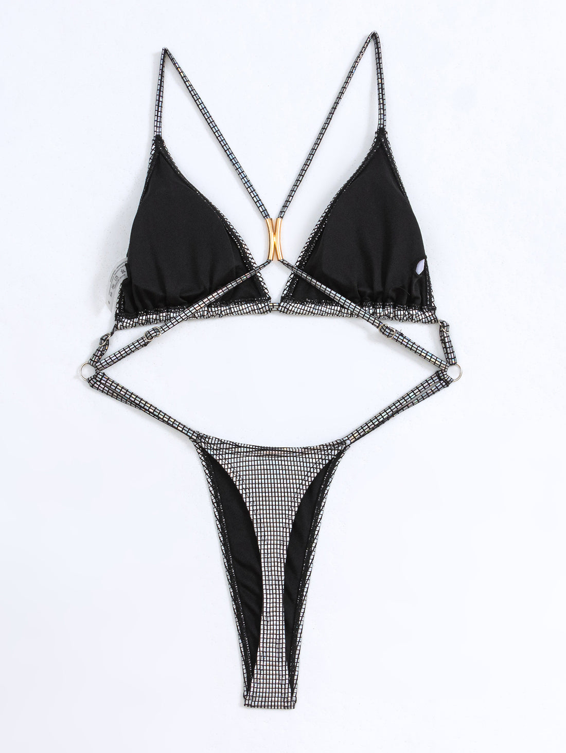 Back Hollow-out Shiny Bikini Swimsuit
