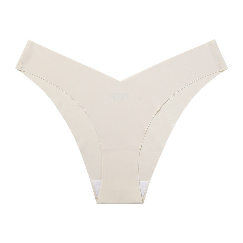 V-Shaped Low-Waist Seamless Ice Silk Briefs – Smooth & Comfortable