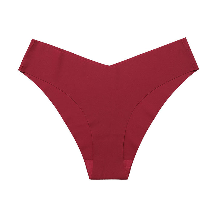 V-Shaped Low-Waist Seamless Ice Silk Briefs – Smooth & Comfortable
