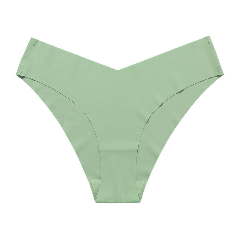V-Shaped Low-Waist Seamless Ice Silk Briefs – Smooth & Comfortable