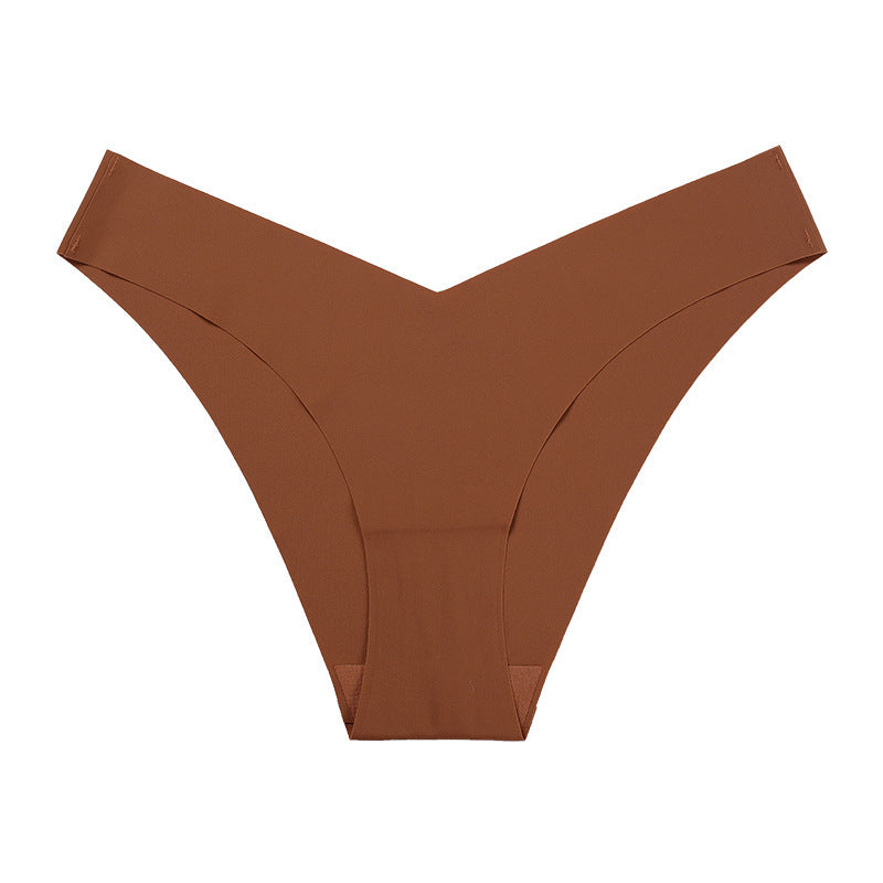 V-Shaped Low-Waist Seamless Ice Silk Briefs – Smooth & Comfortable