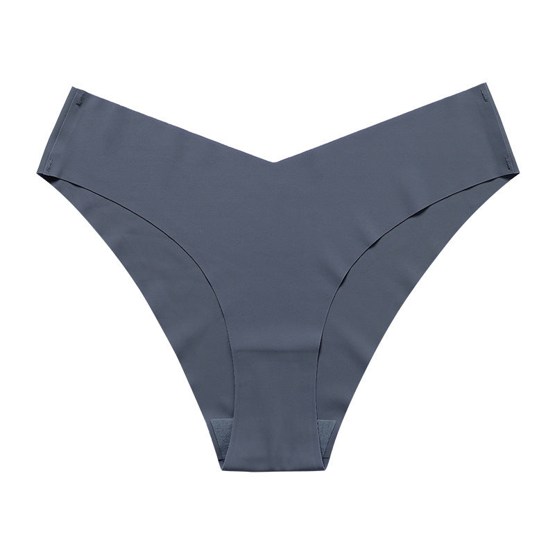 V-Shaped Low-Waist Seamless Ice Silk Briefs – Smooth & Comfortable