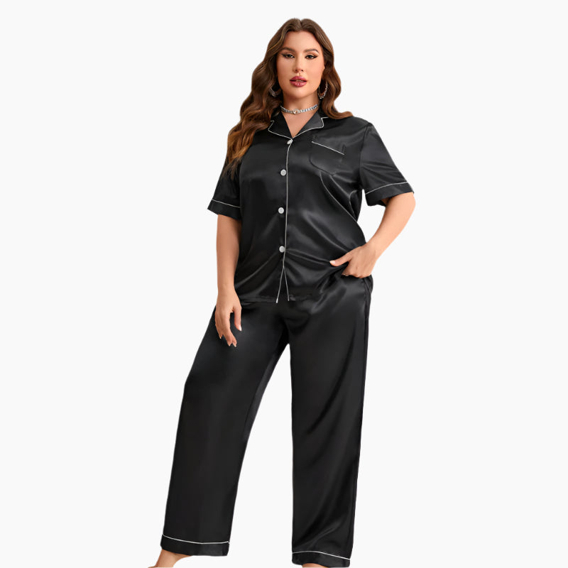 Casual Silk Plus Size Set