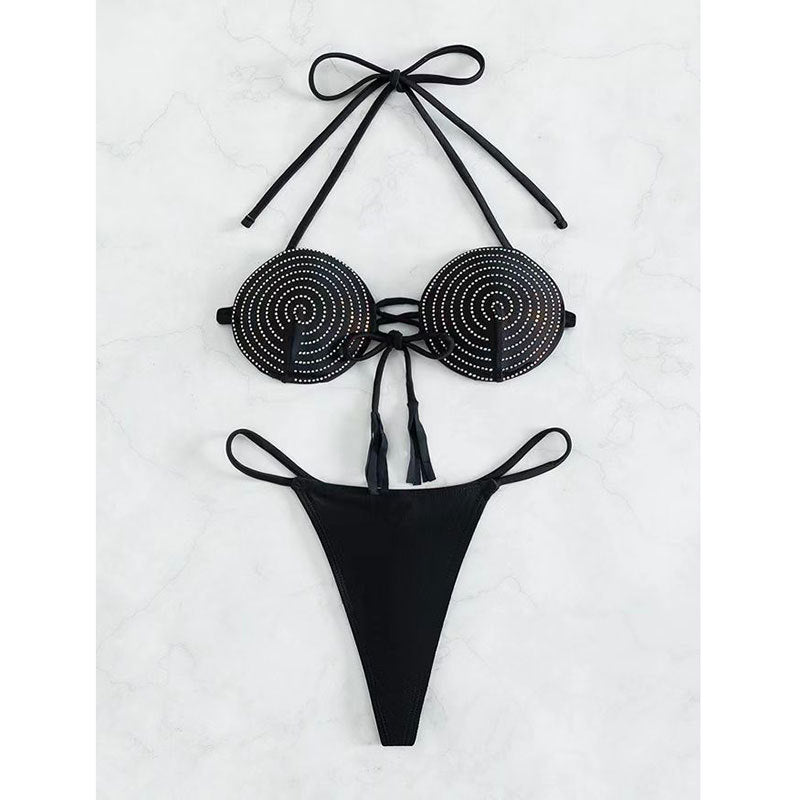 Personality Bandage Bikini Backless Hot Drilling