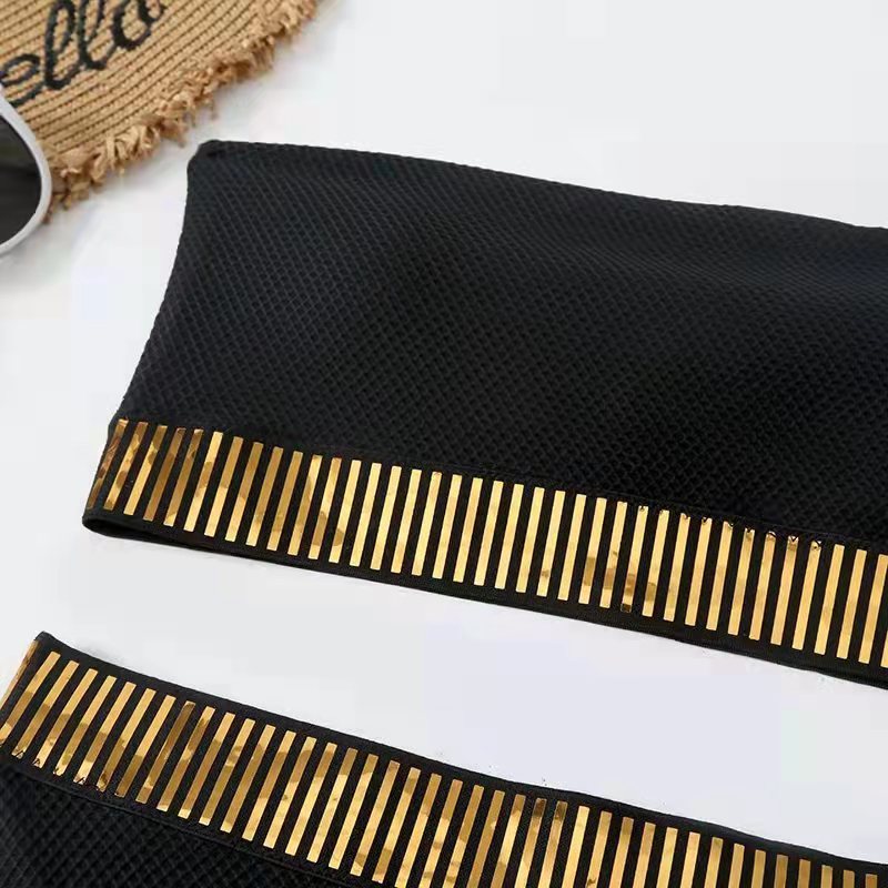 Solid Color High-Waist Split Bikini – Elegant & Flattering