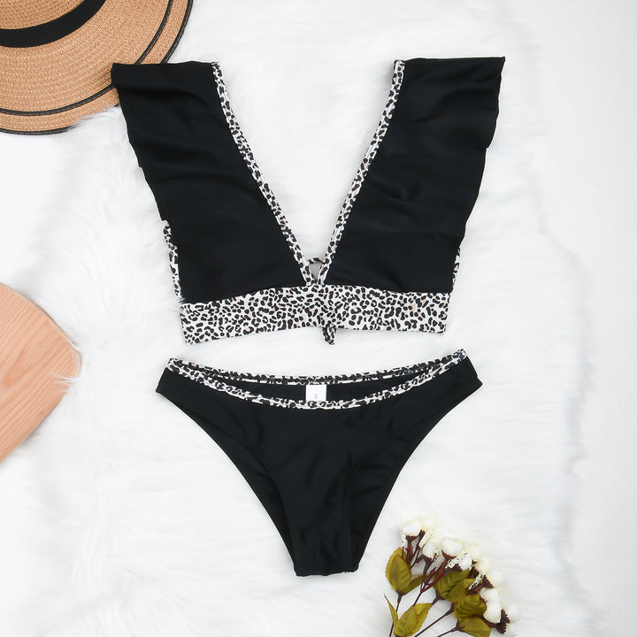 High Waist Leopard Split Women's Swimsuit