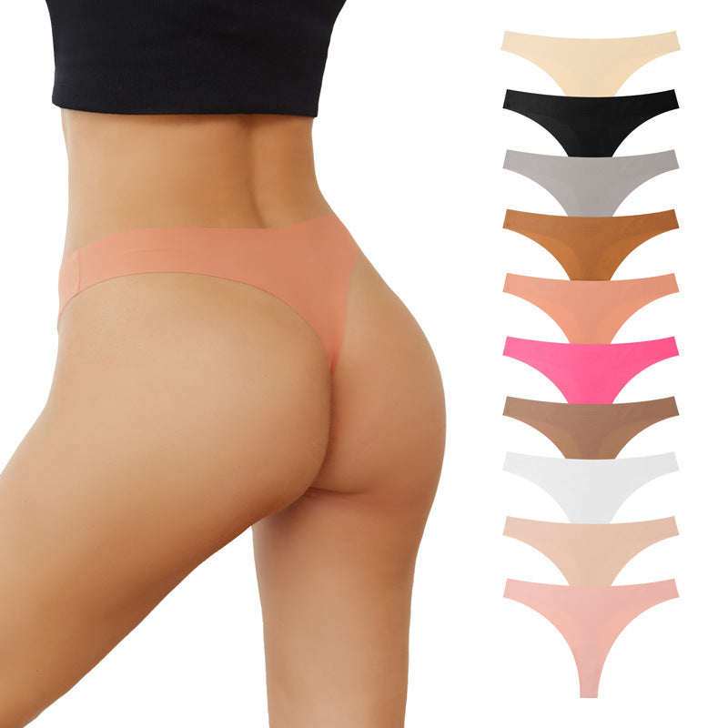 Seamless Ice Silk Sports Briefs – Low Waist, Thin Belt & Plus Size
