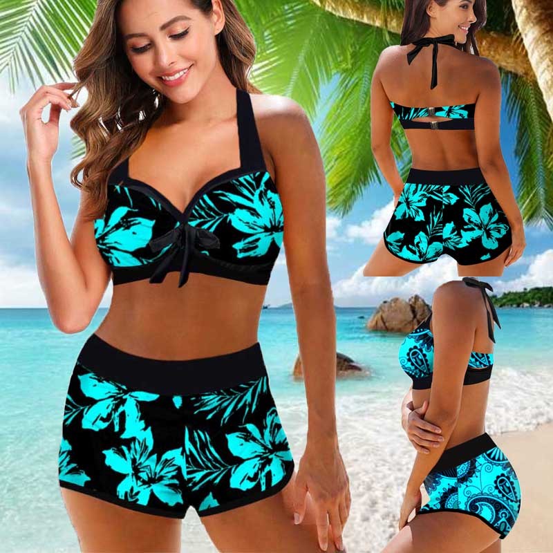 High-Waist Printed Bikini – Trendy & Flattering