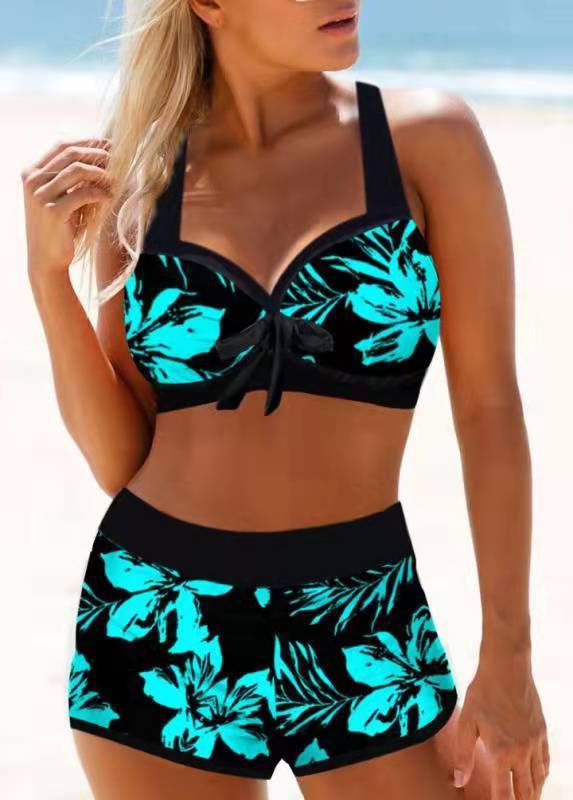 High-Waist Printed Bikini – Trendy & Flattering